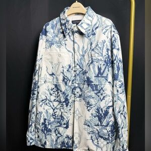 Authentic Louis Vuitton Artistic Blue and White Shirt Jacket